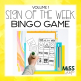 Sign of the Week Bingo Review Game Functional Skills - Volume 1