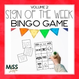 Sign of the Week Bingo Review Game Functional Skills - Volume 2