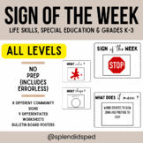 Sign of the Week: Life Skills Special Education Worksheets