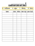Sign-out Classroom Sheet
