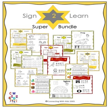 Preview of Sign2Learn Letters A-Z Trace and Sign Super Bundle