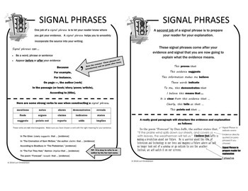 signal phrases examples list