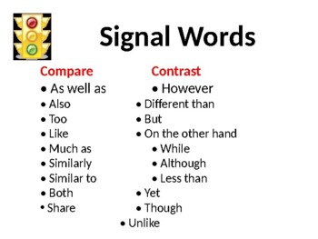 what are signal words for compare and contrast