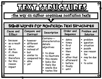 text structure signal words