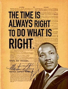 Preview of Signature Series Color Wall Art PDF - MLK "Do What is Right" Quote