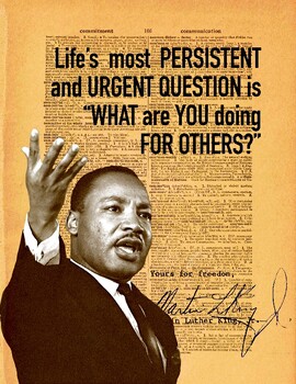 Preview of Signature Series Color Wall Art PDF - MLK "Doing for Others" Quote