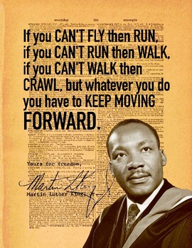 Preview of Signature Series Color Wall Art PDF - MLK "Keep Moving Forward" Quote