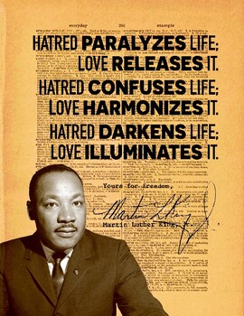 Preview of Signature Series Color Wall Art PDF - MLK "Love Illuminates" Quote