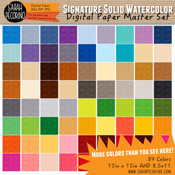 Preview of Signature Solid Watercolor Digital Papers MEGA BUNDLE