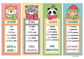 Preview of Signets de Noël - verbes de base - IN FRENCH