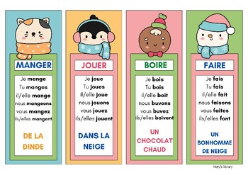 Signets de Noël - verbes de base - IN FRENCH by Naty's Library | TPT