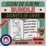 Signets de livre Bundle | Mindfulness | Coloriage | French