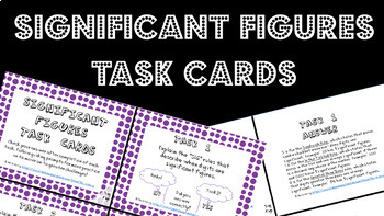 Preview of Significant Figures Chemistry Task Cards