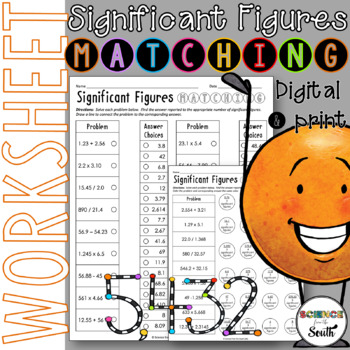 Preview of Significant Figures Matching Activity Worksheet in Digital and Print