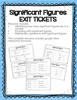 Preview of Significant Figures Exit Ticket