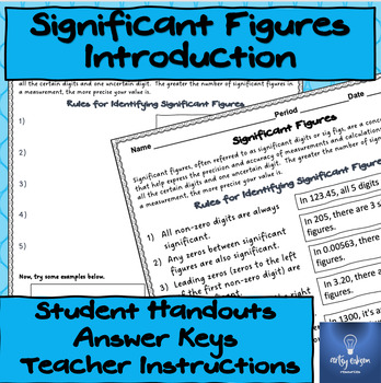 Preview of Significant Figures Introductory Student Lesson, Handout and Assessment
