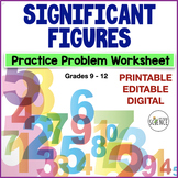 Significant Figures Practice Worksheet