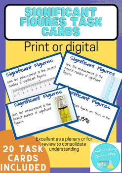 Preview of Significant Figures Task Cards