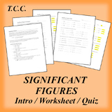 Significant Figures Worksheet & Quiz