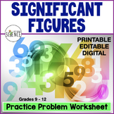 Significant Figures Worksheet Rounding and Calculations