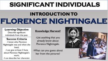 Preview of Significant Individuals - Introduction to Florence Nightingale - History Lesson!