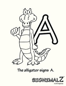 Preview of American Sign Language Animal Alphabet Coloring Book - A Signimalz™ Resource