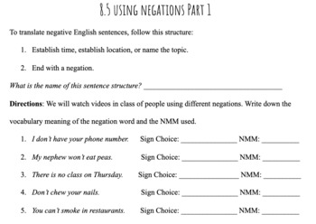Preview of Signing Naturally 8.5 Negations 1