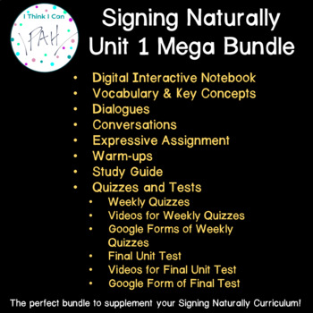 Preview of Signing Naturally Unit 1 Mega Bundle