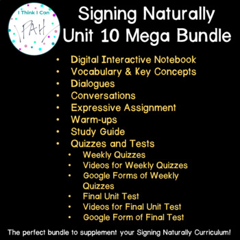 Preview of Signing Naturally Unit 10 Mega Bundle