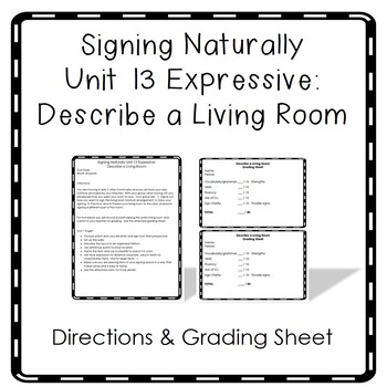Preview of Signing Naturally Unit 13 Expressive: Describe a Living Room