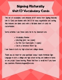 Signing Naturally Unit 13 Vocabulary Flashcards