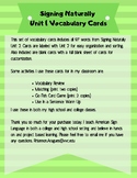 Signing Naturally Unit 2 Vocabulary Flash Cards