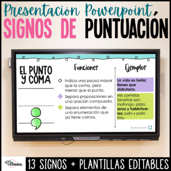 Preview of Signos de puntuación presentación Powerpoint - Spanish Punctuation PPT