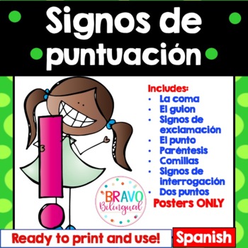 Preview of Signos de puntuación Posters- Punctuation marks Spanish Posters