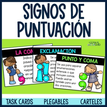 signos de puntuación spanish punctuation marks task cards posters
