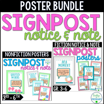 Preview of Signpost Notice and Note Posters | Fiction and Nonfiction Poster Bundle