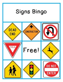Signs Bingo by Preschool Productions | TPT