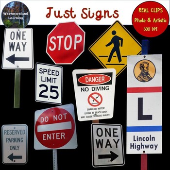 Signs Clip Art Photo & Artistic Digital Stickers by Westmoreland Learning