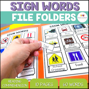 Preview of Autism File Folders & Activities Functional Sight Words Safety & Community Signs