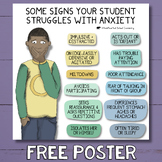 Signs Your Student Struggles with Anxiety Poster for Traum
