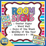 Signs for the Room with Word Wall Numbers Days Months and More