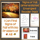 Signs of Fall Differentiated Emergent Reader Pack & Printa