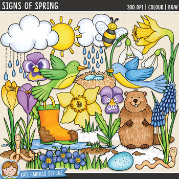 Preview of Signs of Spring & Groundhog Day Clip Art