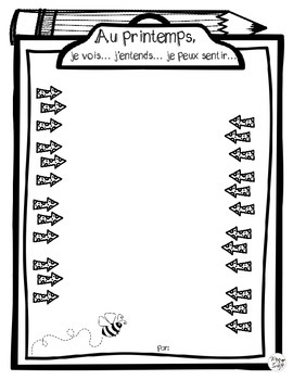 Signs of Spring Observation Sheets ~ French by Peg Swift French Immersion