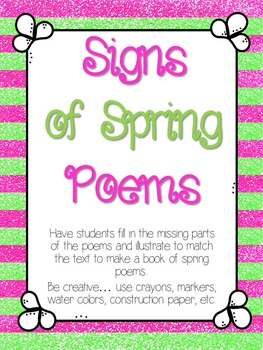 Preview of Signs of Spring Poem Book