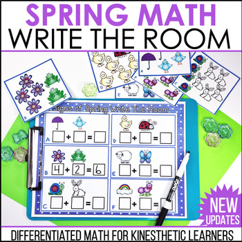 Preview of Write the Room - Math - Centers - Counting, Addition, Subtraction - Spring