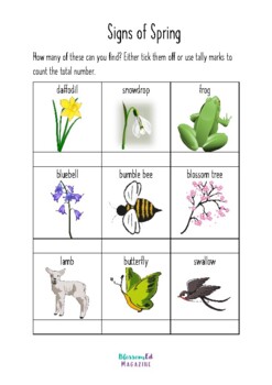 Preview of Signs of Spring - a downloadable checklist