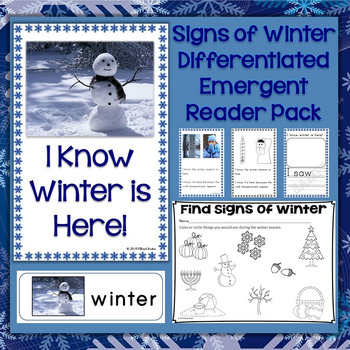 Preview of Signs of Winter Differentiated Emergent Reader Pack & Printable Pages