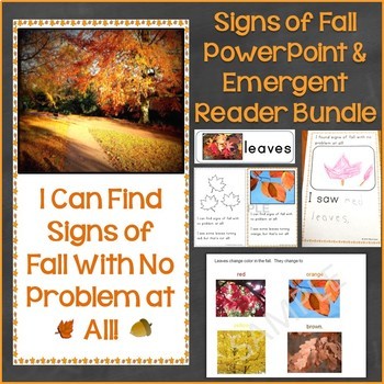Preview of Signs of the Fall Season PowerPoint & Differentiated Emergent Reader Bundle
