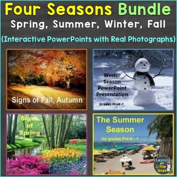 Preview of Four Seasons Bundle (Winter, Summer, Spring, Fall) Digital PowerPoint Boom Cards